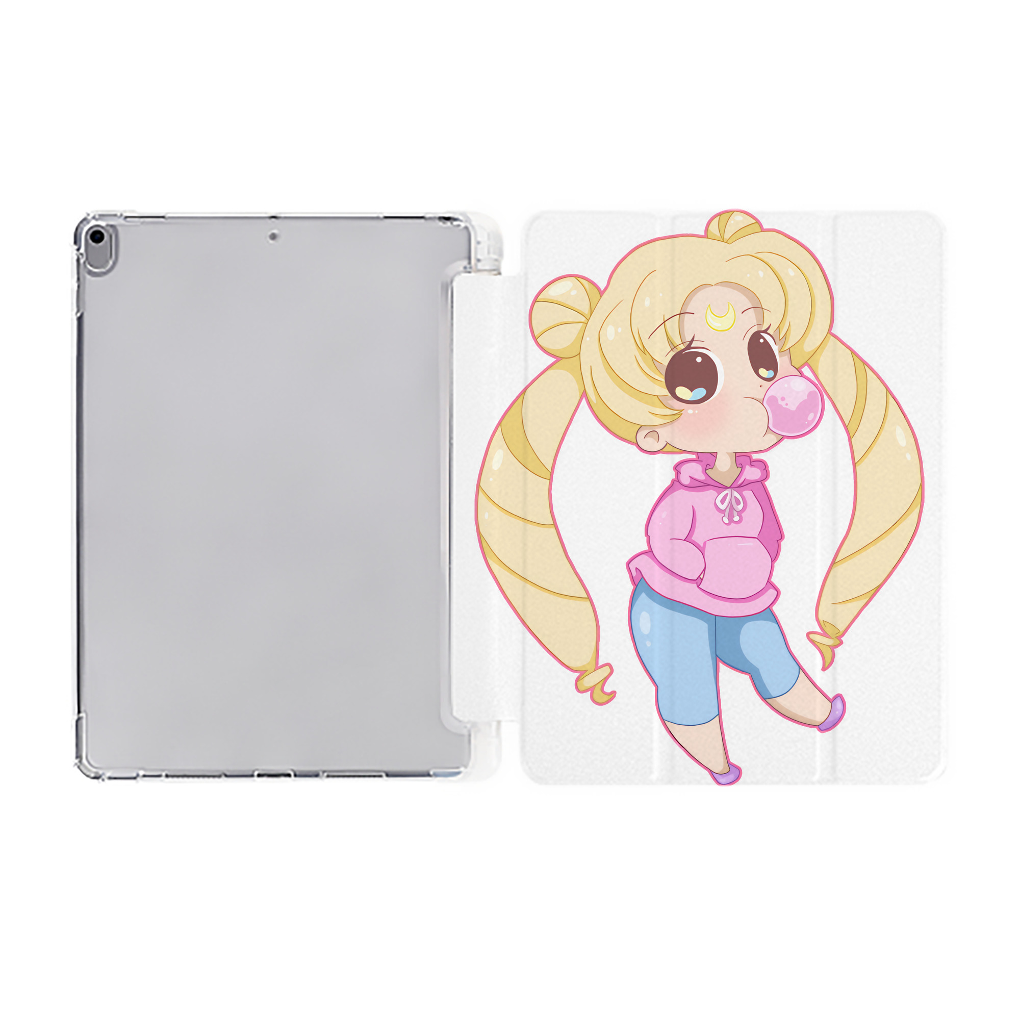 （画像用） 美少女戦士セーラームーン 愛野 美奈子 あいの みなこ Sailor Moon Aino Minako IPad ケース ペン収納付き 三つ折りスタンド PUレザー×シリコン 対応機種9.5/10.5/10.9インチ